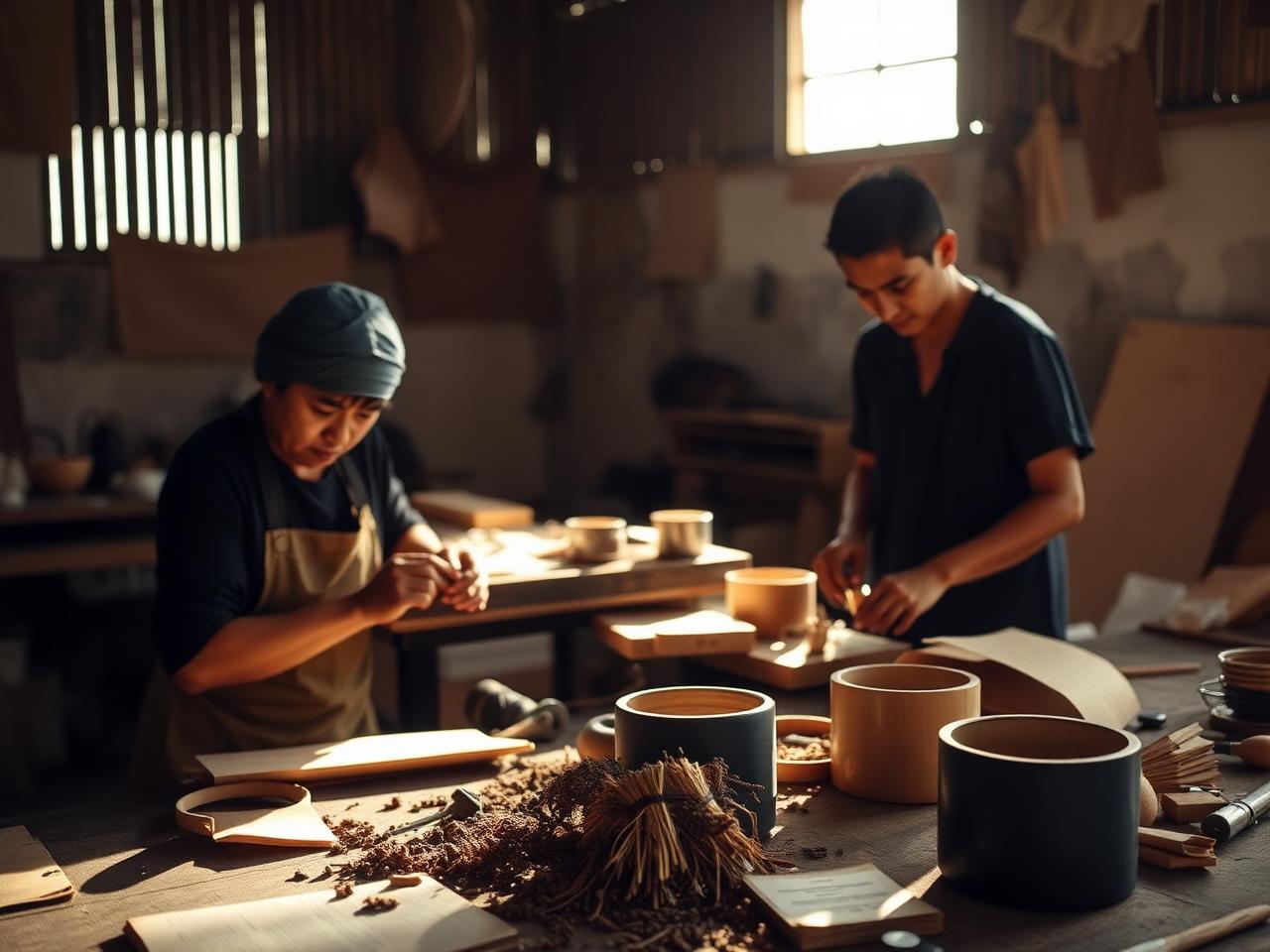 Indonesian artisans at work